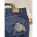 VTG FUBU Jeans Men 46x29 Blue Platinum Fat Albert Embroidered Baggy Wide Leg Y2K