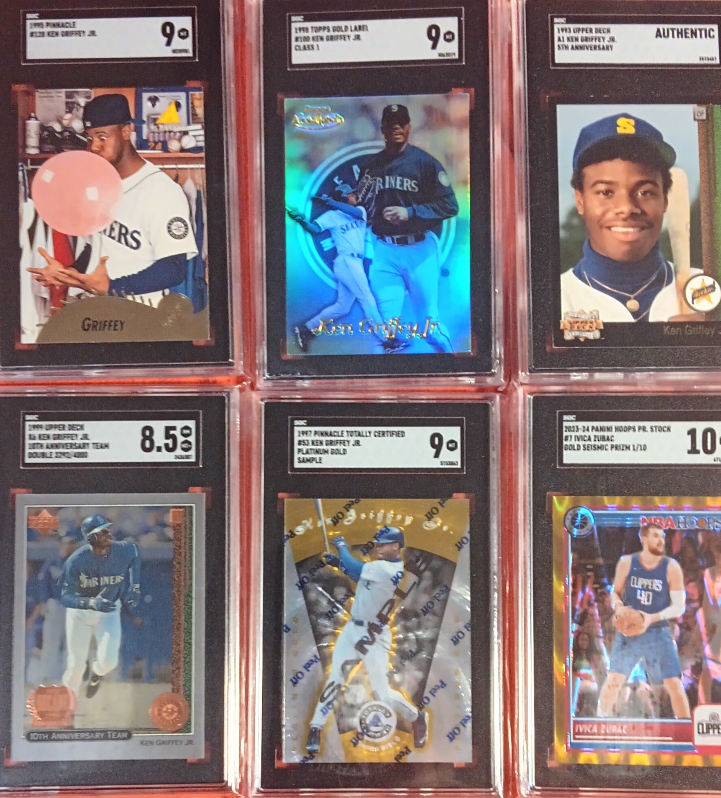 Ken Griffey jr cards. 5 graded Ken Griffey jr card lot
