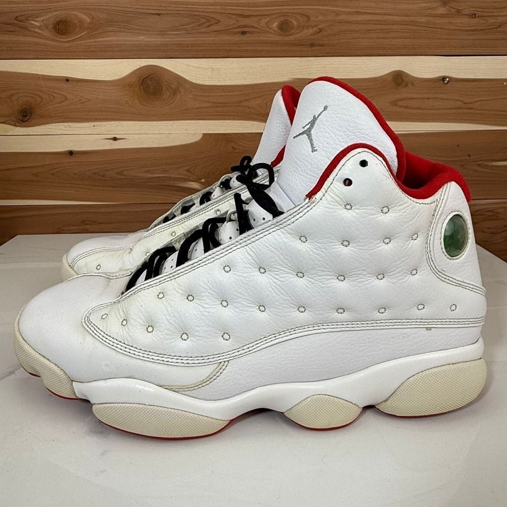 Air Jordan 13 Retro History of Flight White Red Basketball Sneakers Size 10.5
