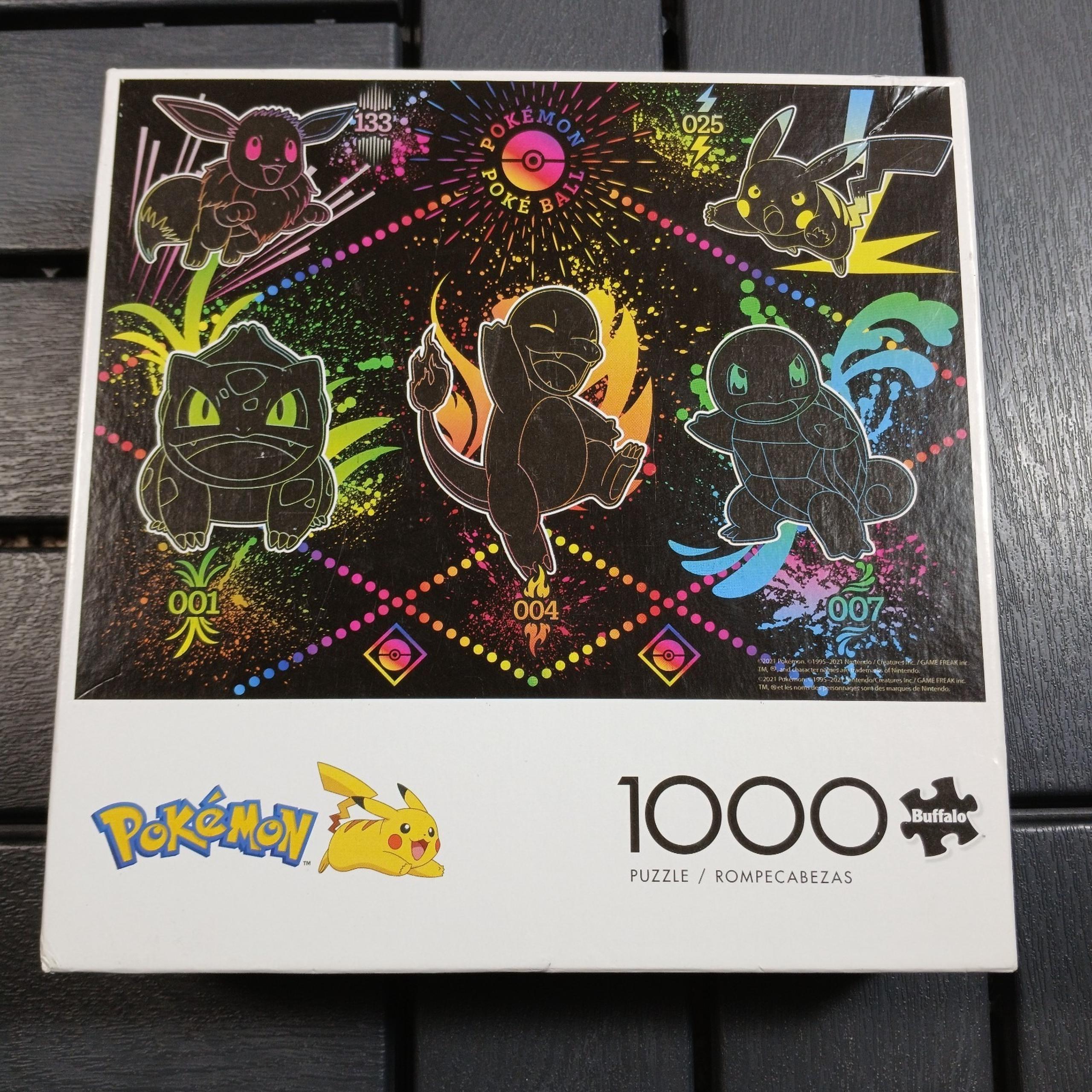 Pokemon Puzzle 1000 Pieces Charmander Pikachu Eevee Squirtle Glow Buffalo ZB