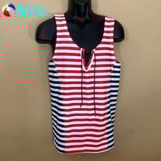 Ball Striped Lacing Tank Top 18.5 armpit to armpit seams unstretched