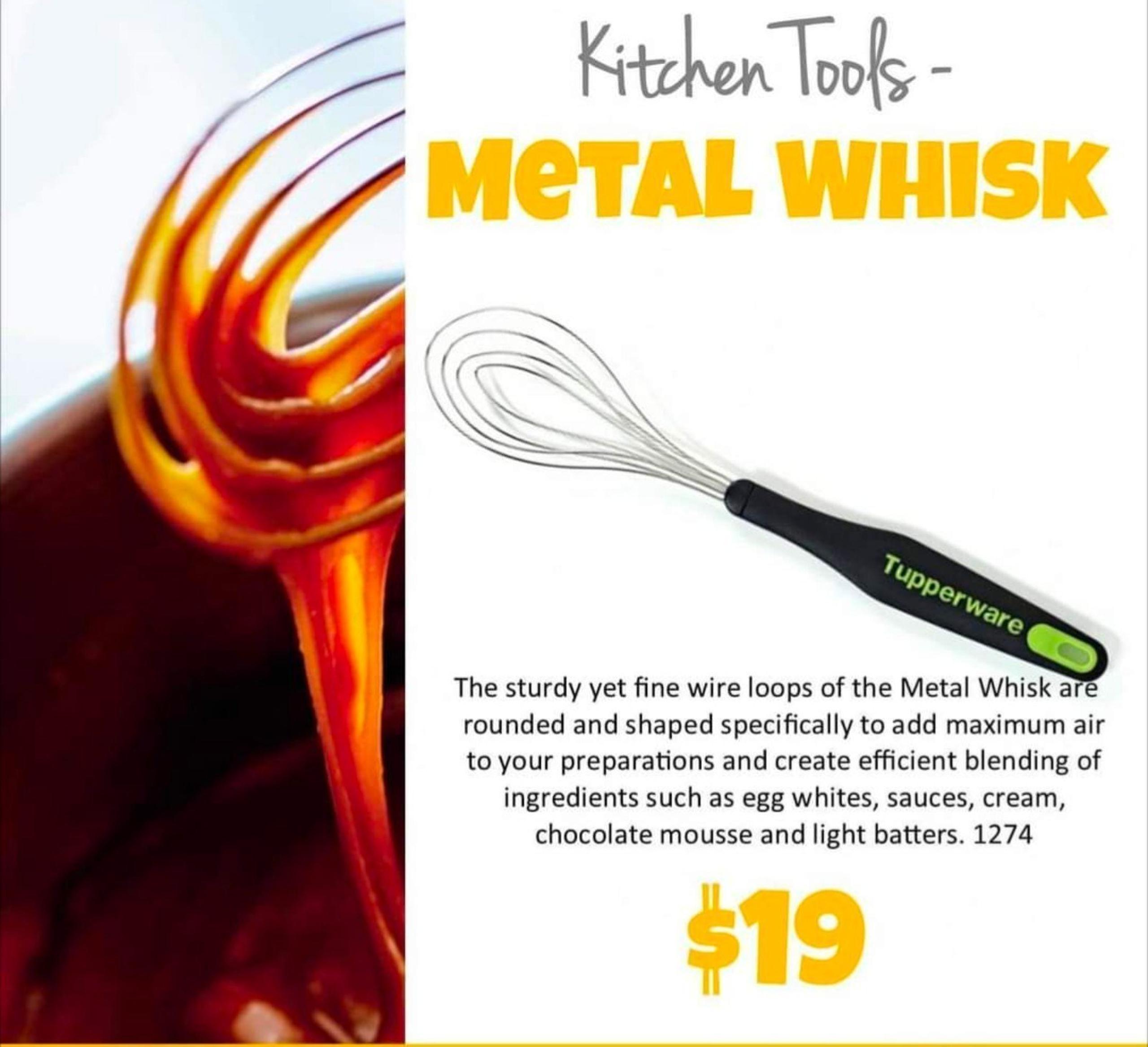 New Tupperware Metal Whisk kitchen tool