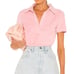 Helmut Lang Terry-cloth Polo Shirt In Orchid | Size XS Barbiecore Resort Wear
