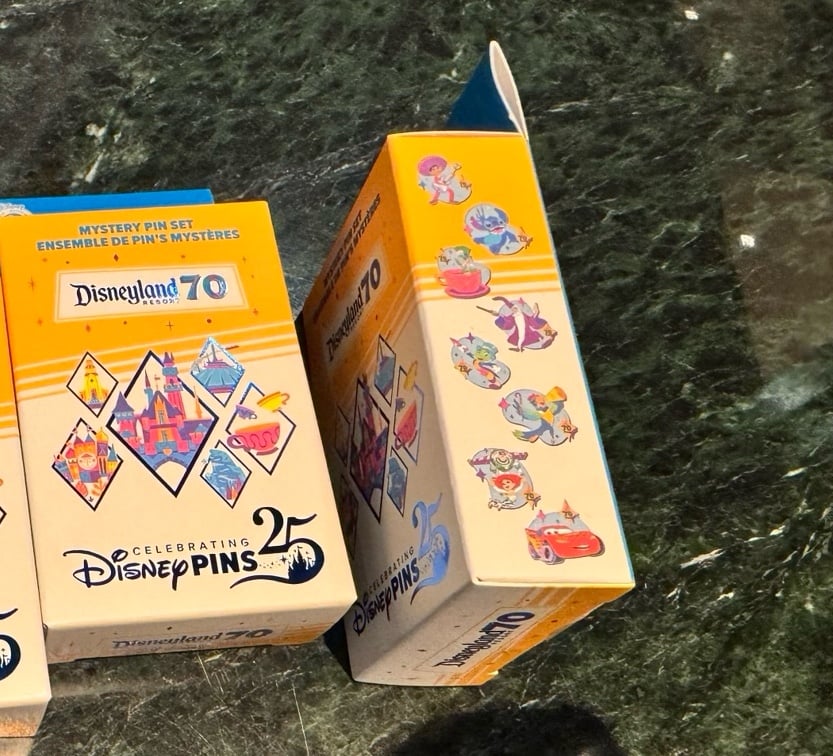 1 box Disneyland 70th Anniversary Mystery Pin Box 2-Pins per box -New Unopened