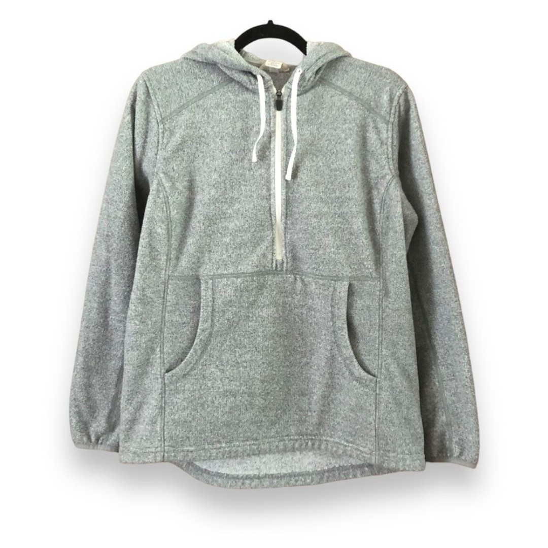 Duluth Trading Co Gray Two Harbors Polartec Hooded Pullover Half Zip Small