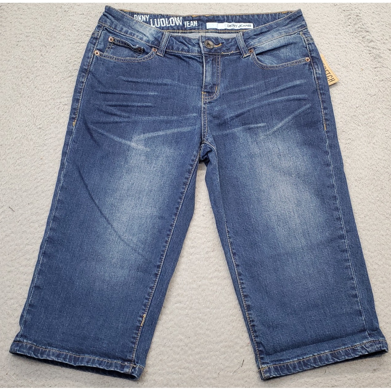 DKNY Ludlow Capri Jeans Womens Size 8 Navy 5-Pockets Stretchy High Rise Preppy