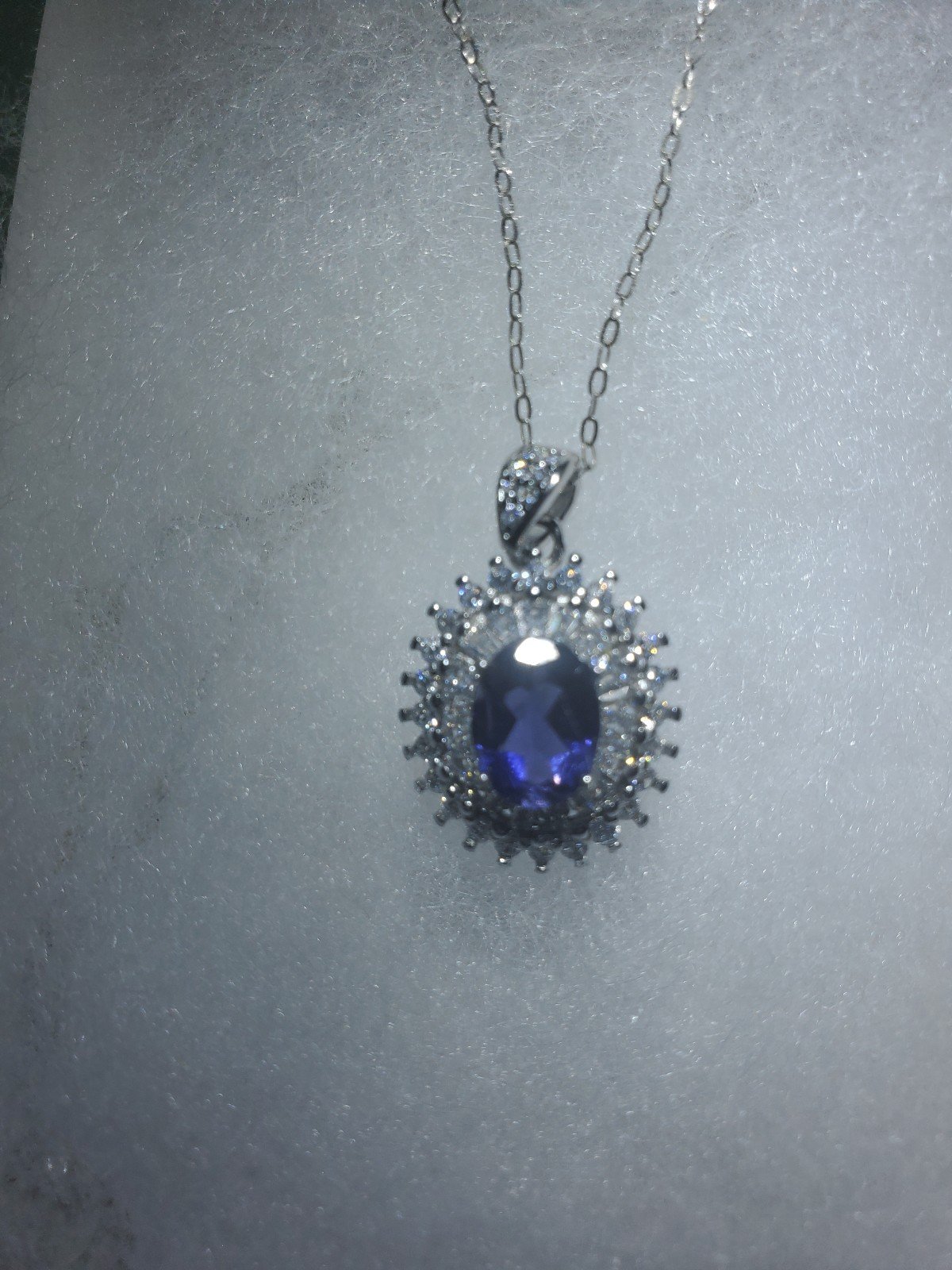 Tanzinite 925 Silver Necklace
