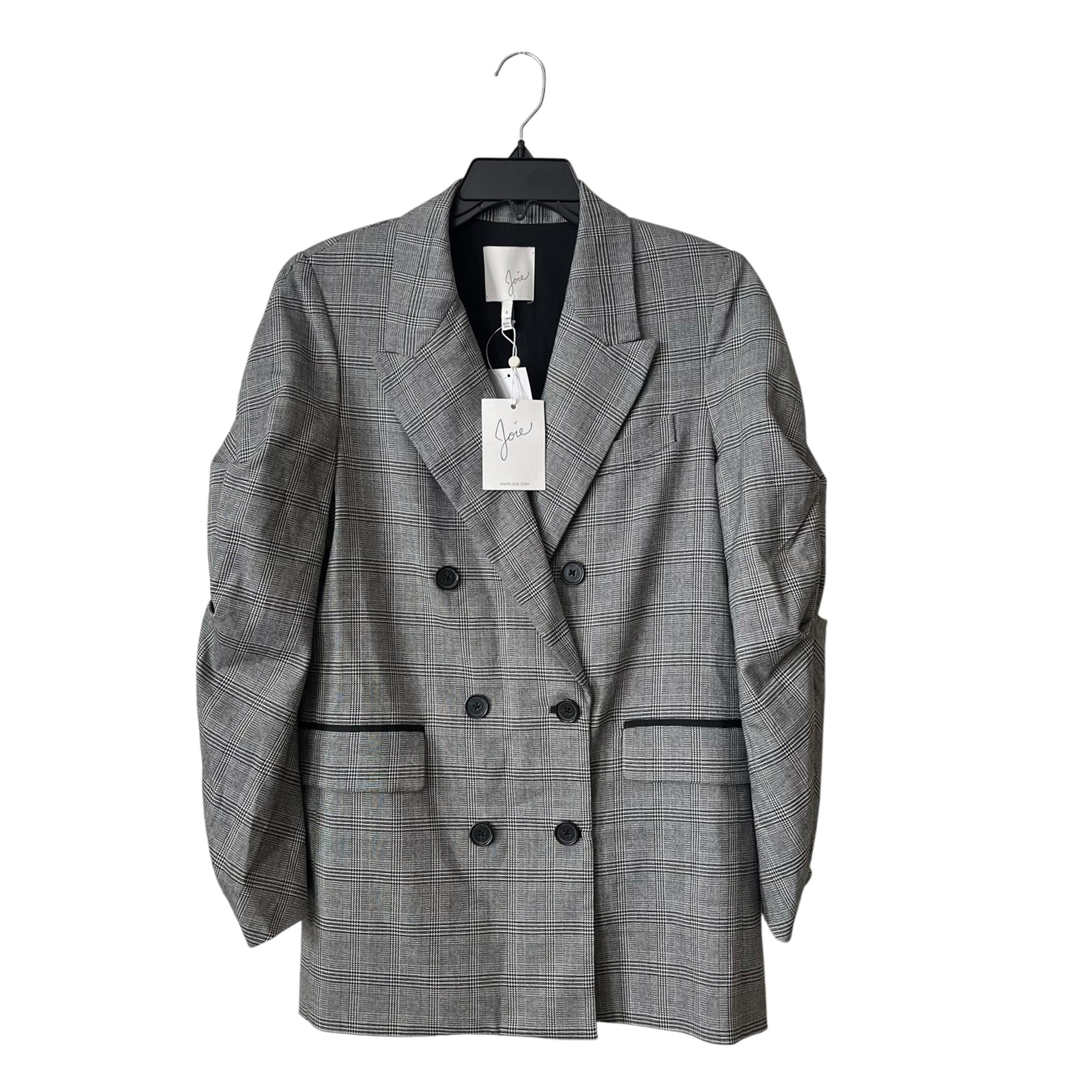 NWT Joie Caviar Tomika Blazer Women’s Size 4 Gray Double Breasted Long Sleeve