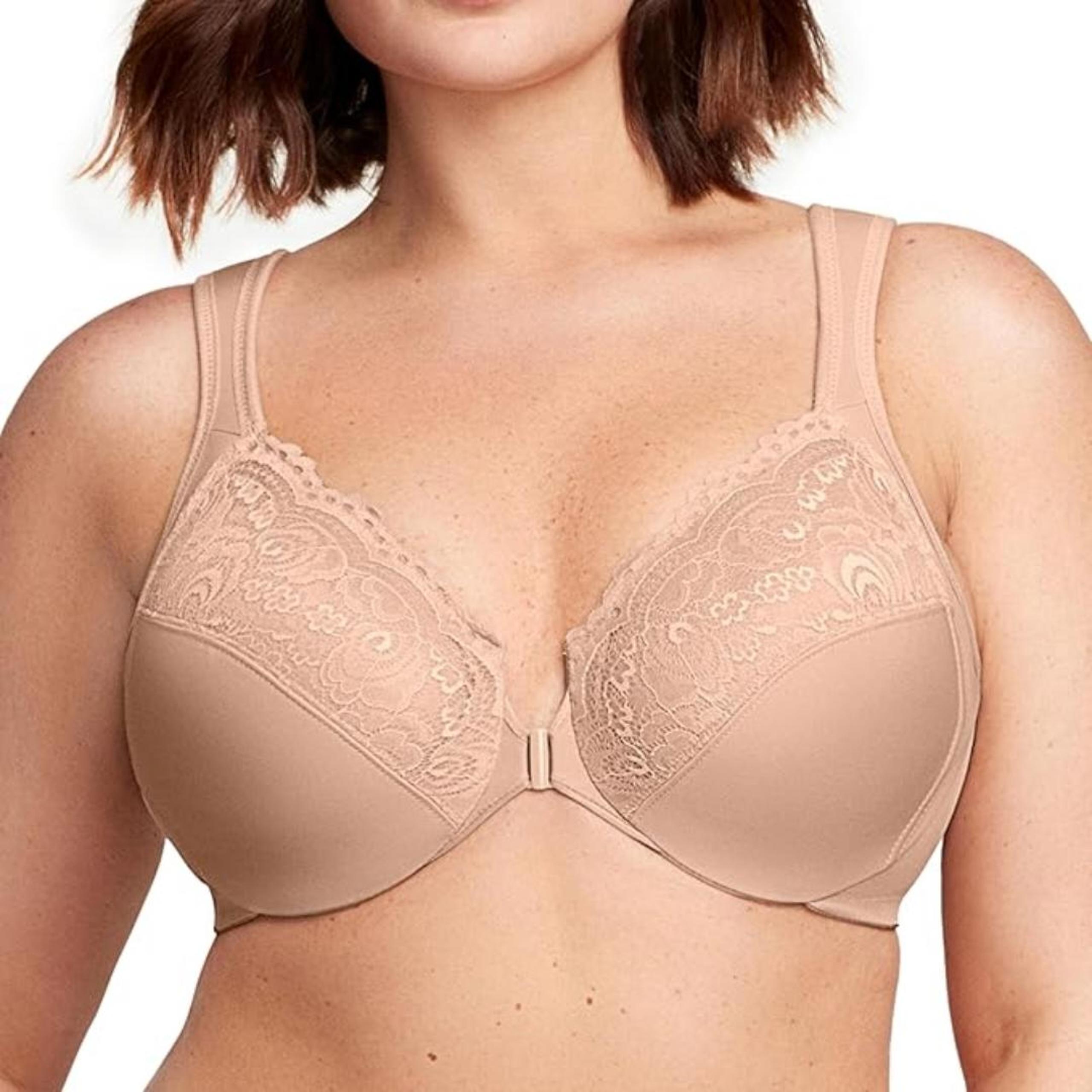 NWOT Glamorise Women's Wonderwire Front-closure Bra Underwire #1245, 44F