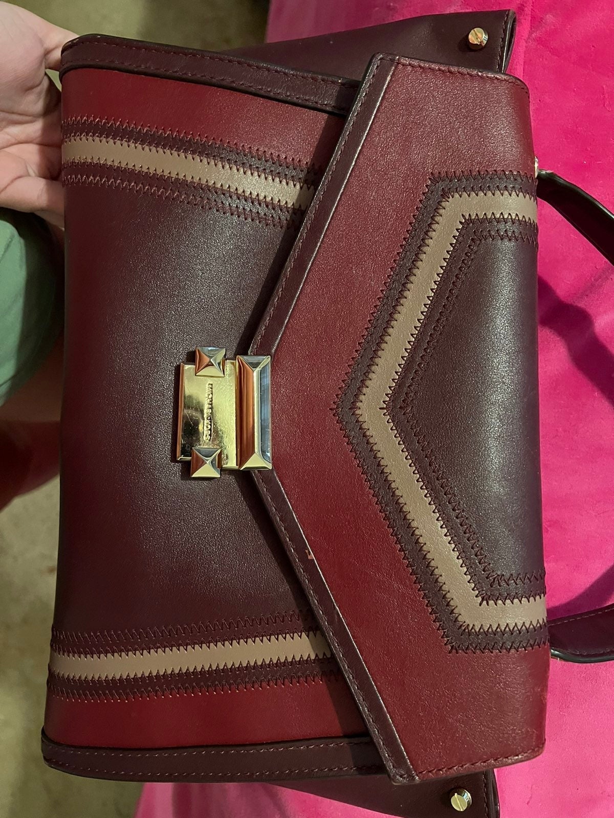 Michael Kors Whitney Tri-Color Leather Satchel