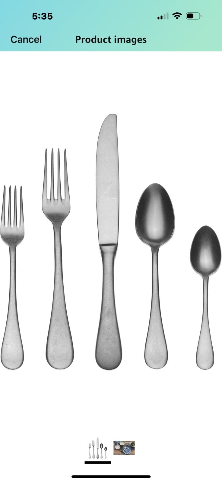 Mepra Vintage Stainless Steel Cutlery Set for 1, 5 Pieces, Spoons, Forks and Kni