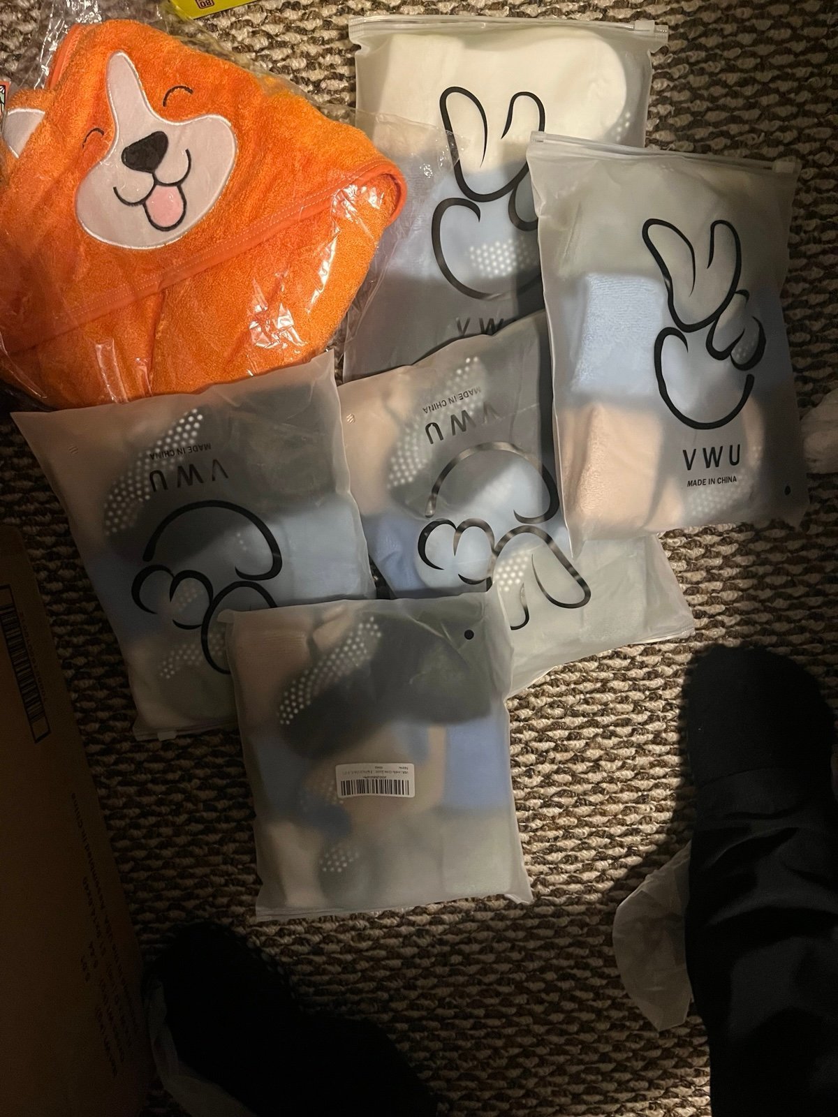 5 packs of socks and minmallife fox towel VWU Baby Toddler Kids Ankle Crew Socks
