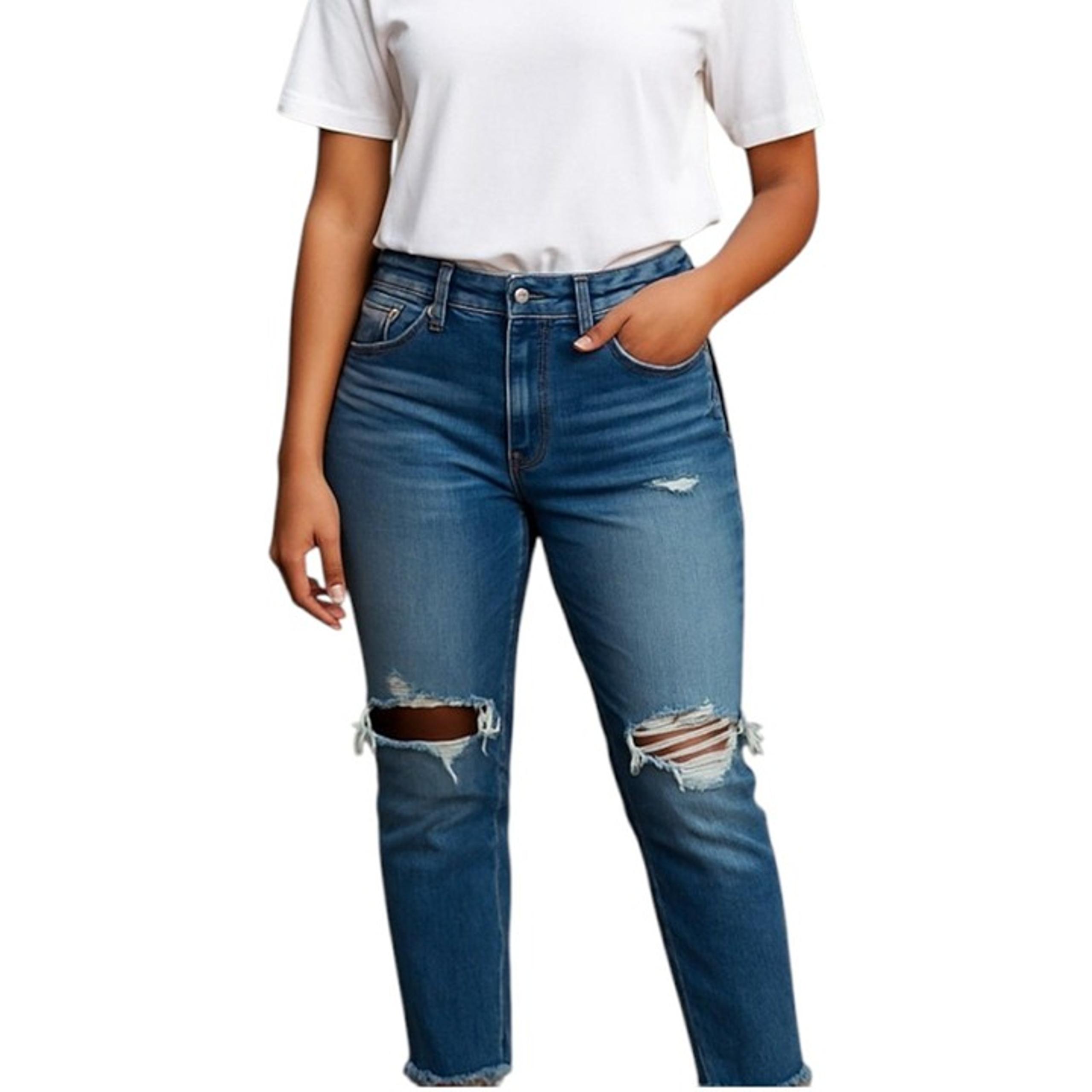 Madewell Womens Slim Boy Jean Med Wash Distressed Stretch Denim Size 28