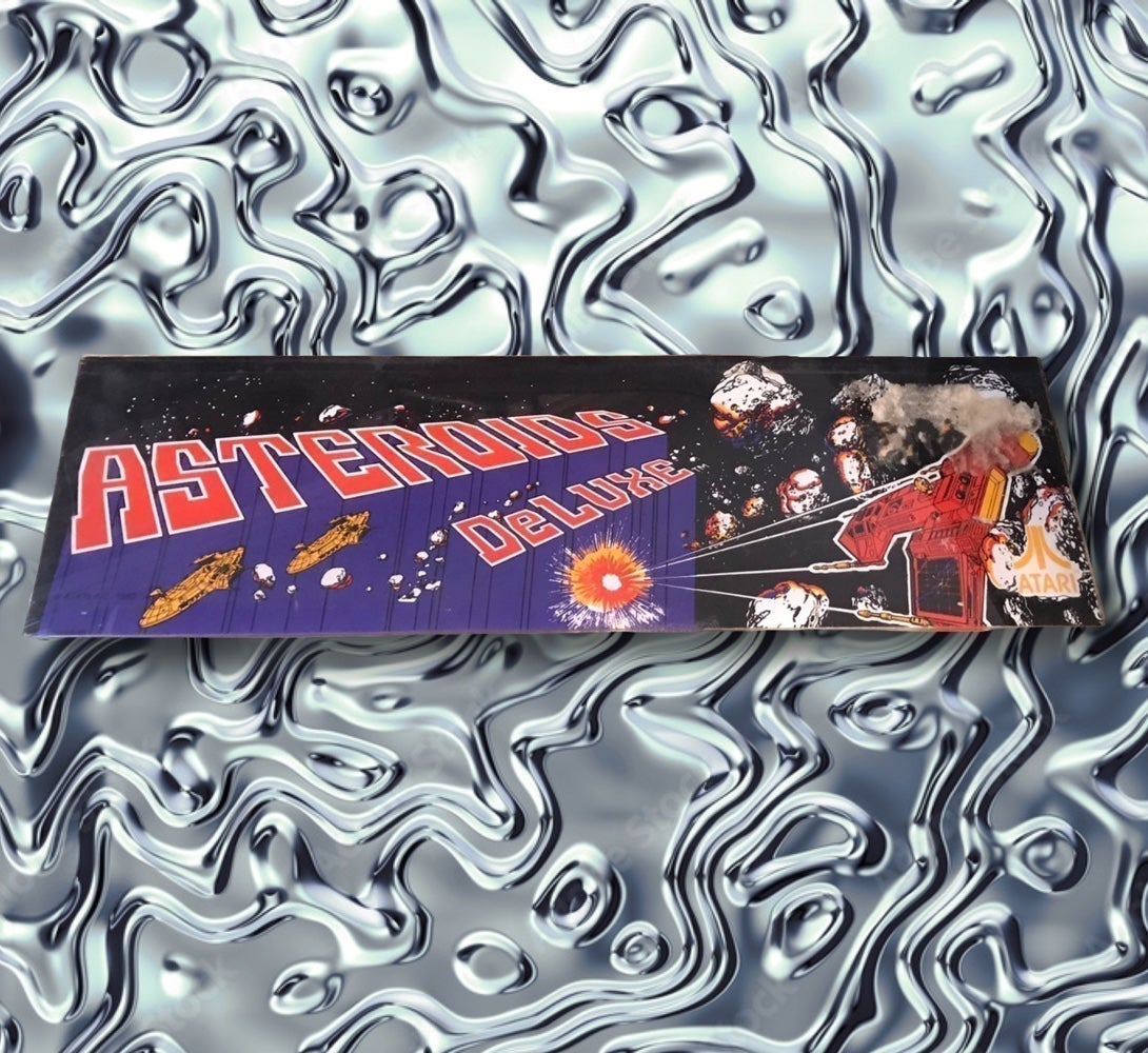 Asteroids Deluxe Original Arcade Video Game Plexi Marquee Sign Art Decor