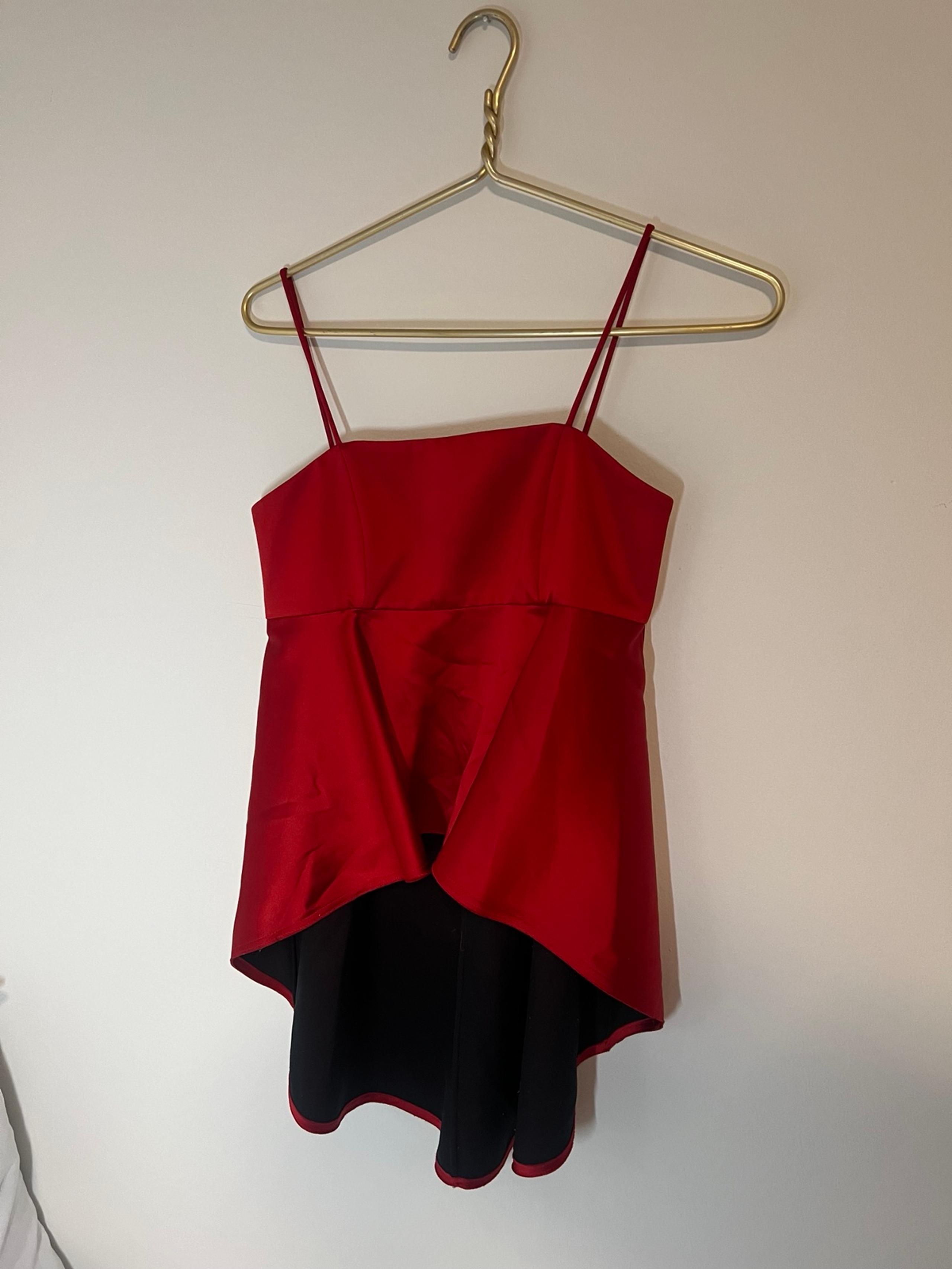 NWOT ZARA BOLD RED High Low Top Celebrity high profile XS