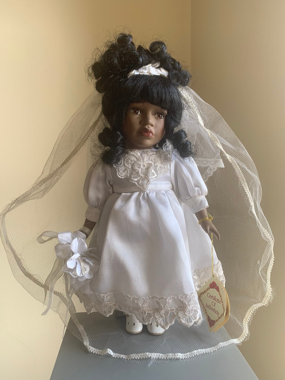 COLLECTOR'S CHOICE African American Fine Bisque Porcelain Doll(Handmade)