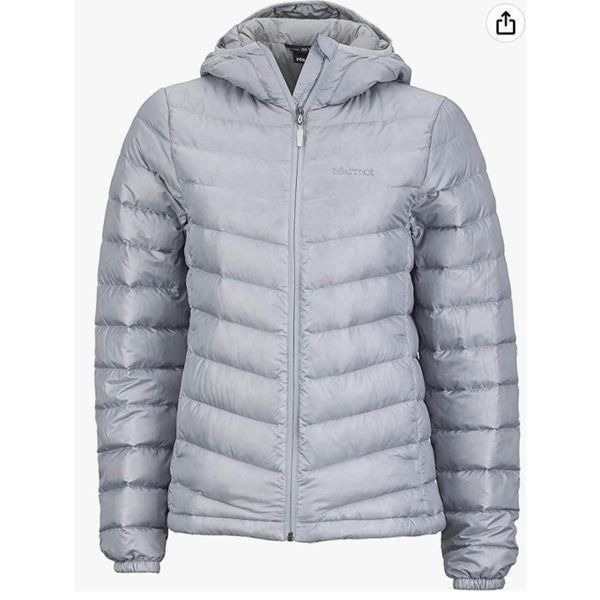 Marmot Woman’s Silver M Puffer 700 Fill Duck Down Jacket see video