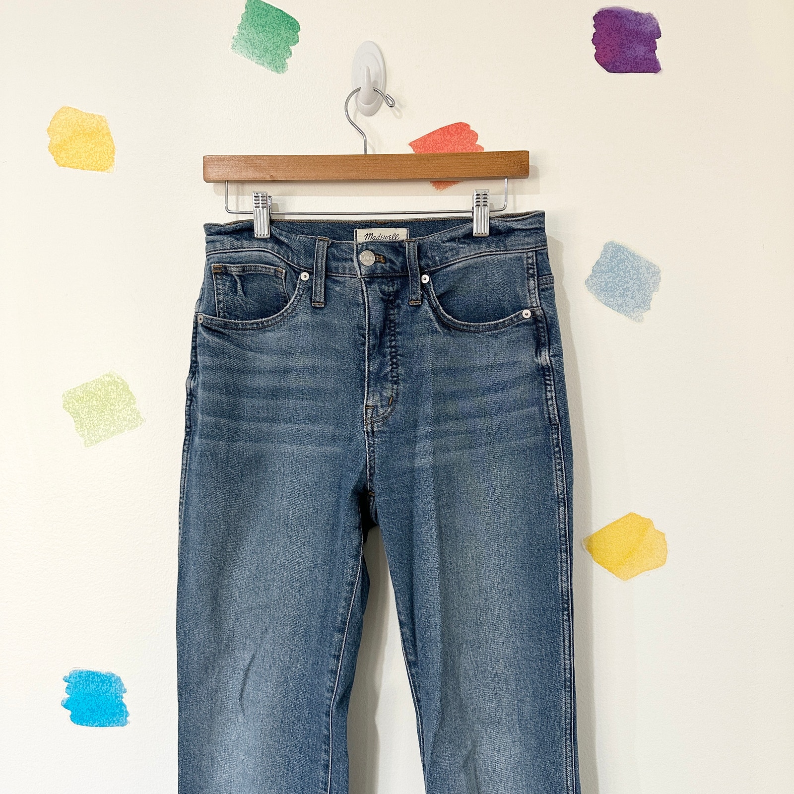 26 Madewell High Rise Medium Wash Boot Cut Jeans