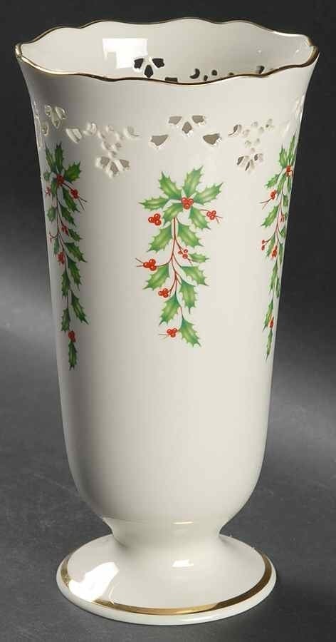 Lenox Holiday Holly Vase Medium Fine China porcelain