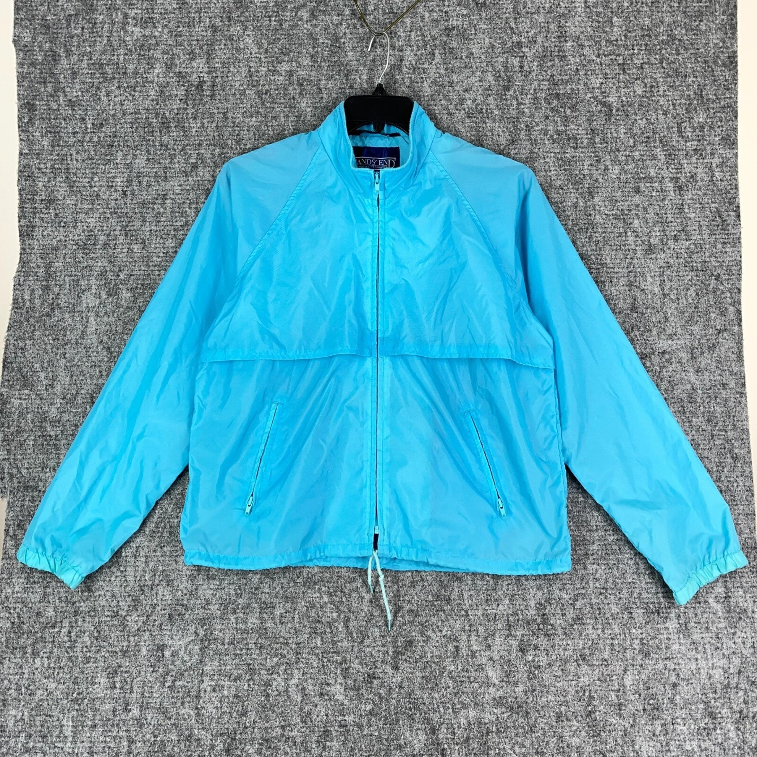 Lands End Windbreaker Womens Large Jacket Packable Vented Hiking Camping Outdoor