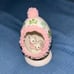 Irish Dresden Porcelain Pink Lace Easter Egg With Two Bunny Rabbits New