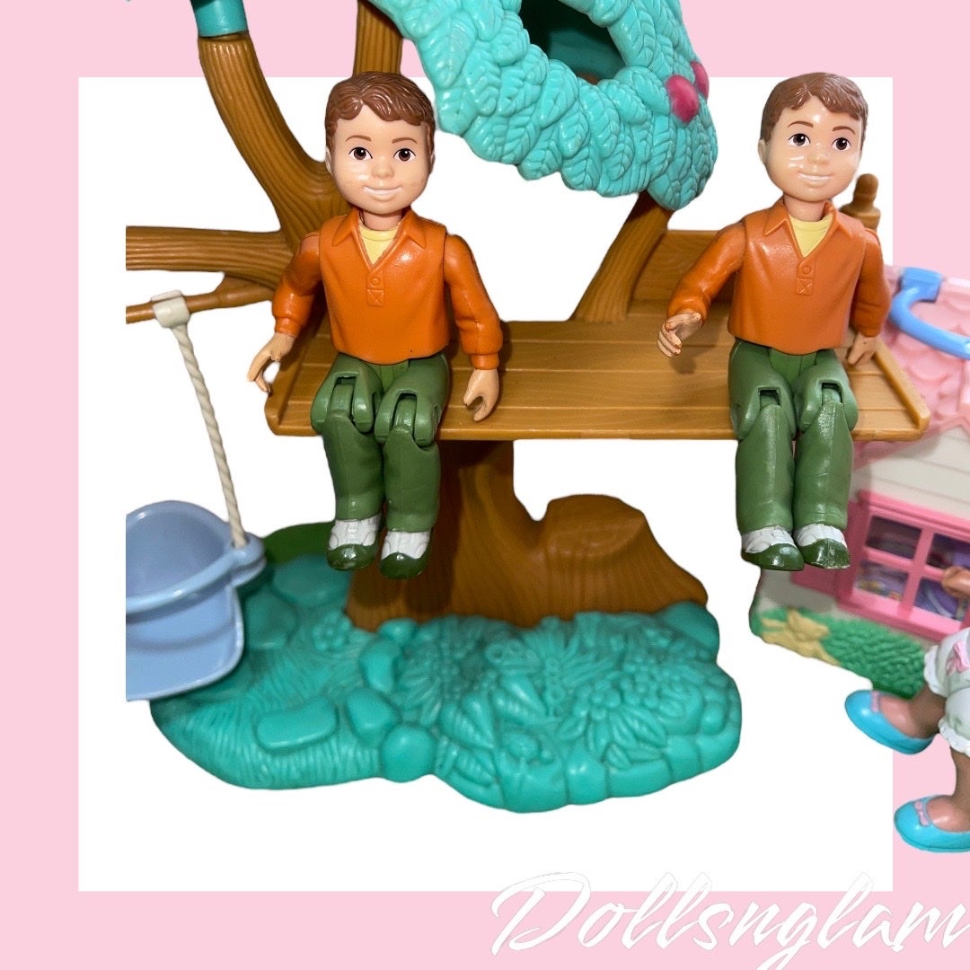 Twin brothers FISHER PRICE Loving Family Dollhouse BOY BROTHER Doll in ORANGE SH