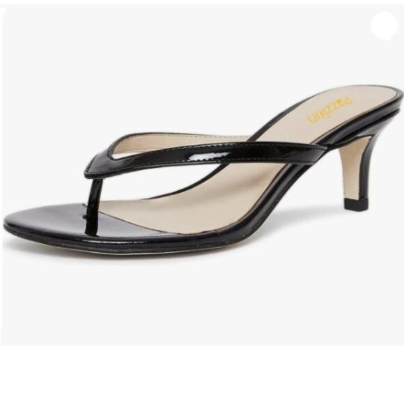 Pazzion Womens Fashion Flip Flops Open Toe Low Heels Thong Sandals Black Shoes