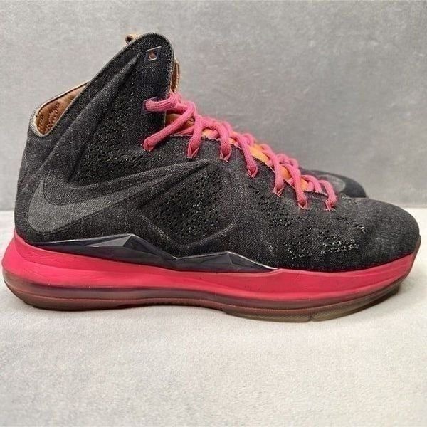 Nike LeBron 10 EXT Denim QS Mens Size 11 Basketball Shoes Midnight Navy 2013