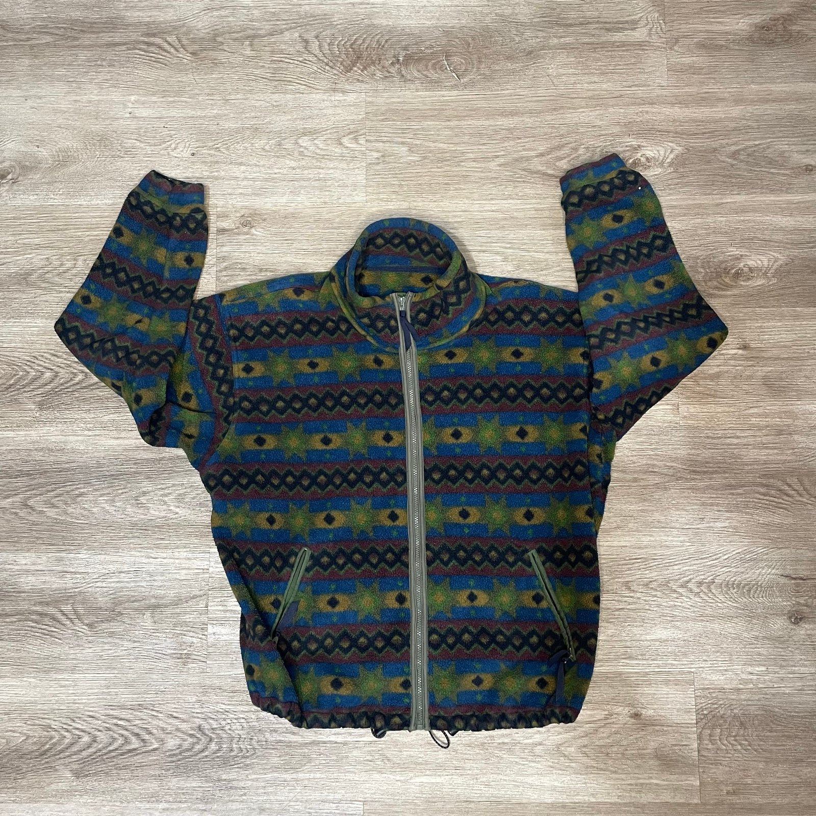 90s Timberland Weathergear Mens XL Green Fleece Jacket Full Zip