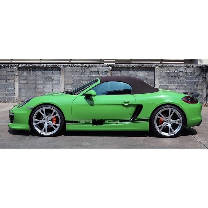 Custom Gloss Carbon Fiber Triple Stripe Decals Set For Porsche Boxster 2012-2023