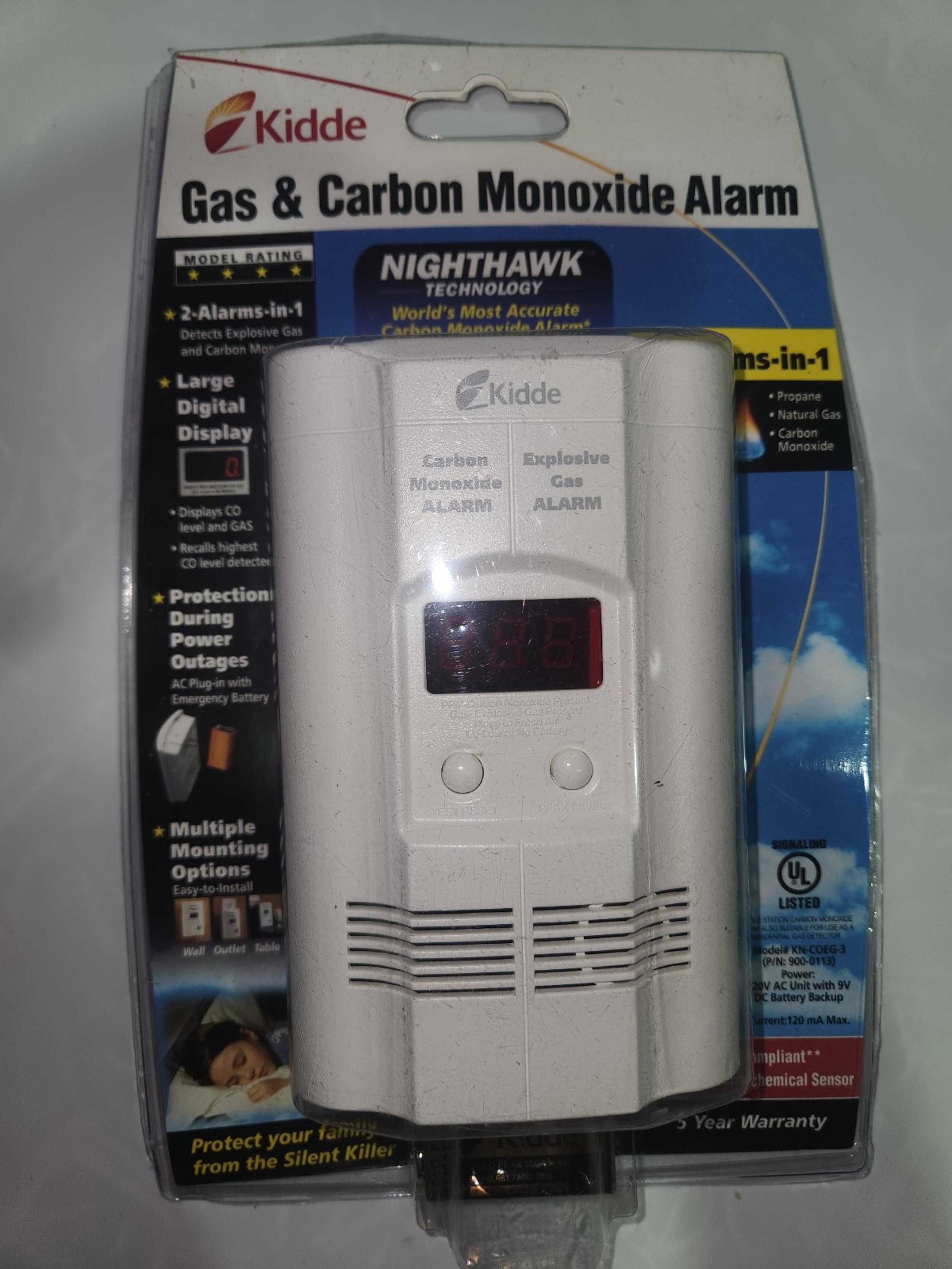 Kidde Nighthawk KN-COEG-3 Explosive Gas Alarm Carbon Monoxide Alarm Detector