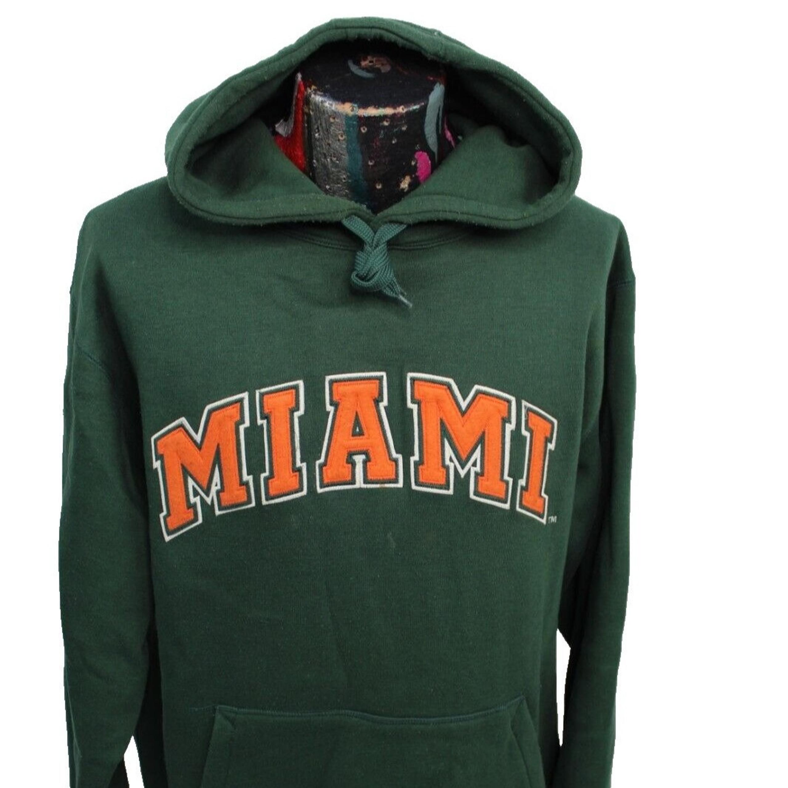 Vintage Miami Hurricanes University Colosseum Mens Green Hoodie XL