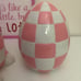 Easter Pink Bunny Checkered Bunny and Pink Chequered Egg. New.