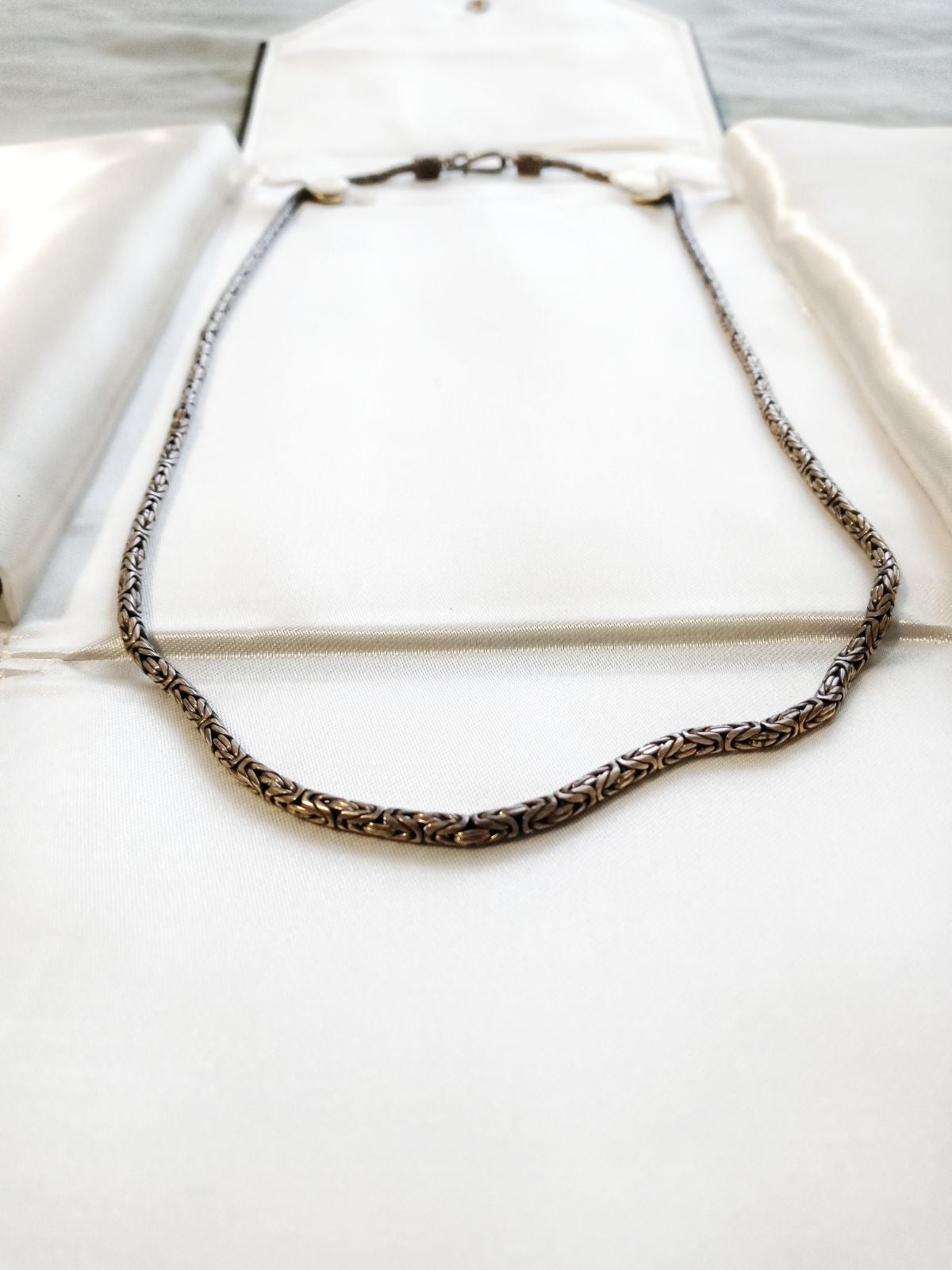 Sterling Silver Solid Byzantine Chain Necklace
