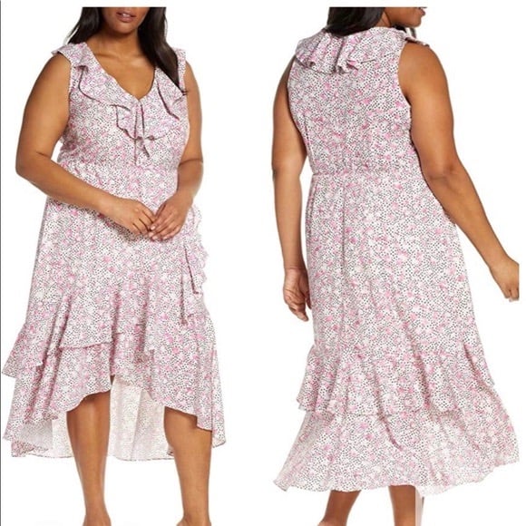 ELOQUII Ruffle Detail High Low Dress 22