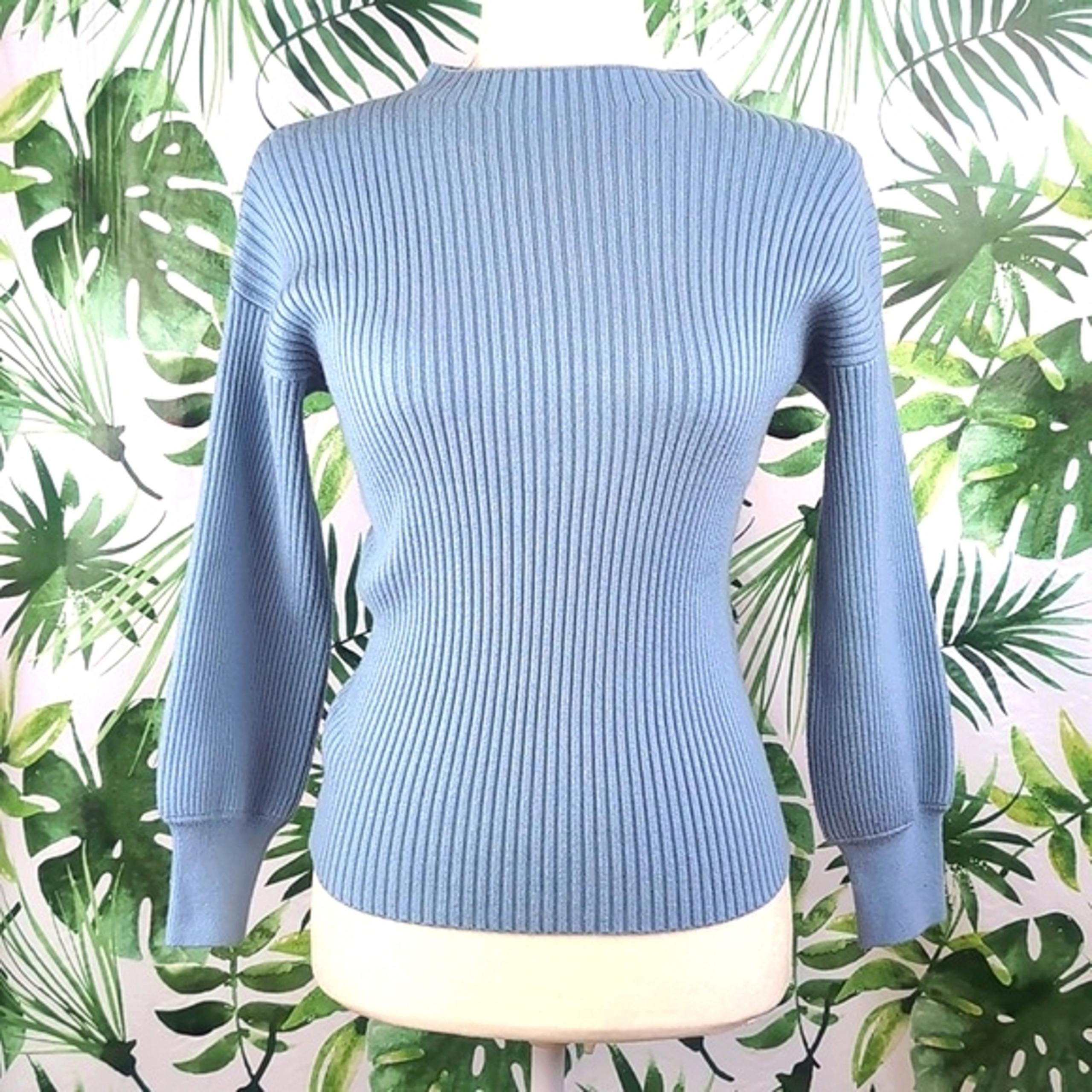 I.N.C. International Concepts Light Blue Mock Neck Ribbed Sweater (Size: Small)