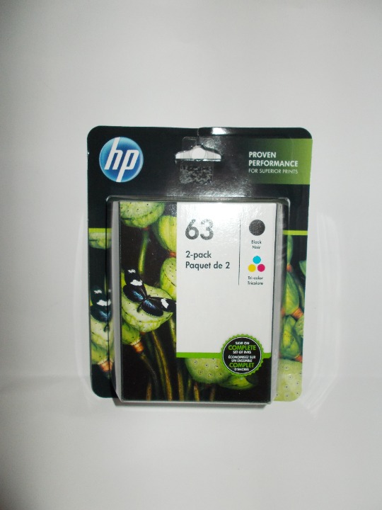 HP 63 two pack cartridges black and tri color NEW