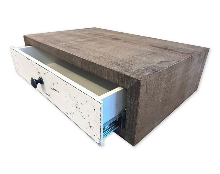 Floating nightstand with drawers sofa side table or console table