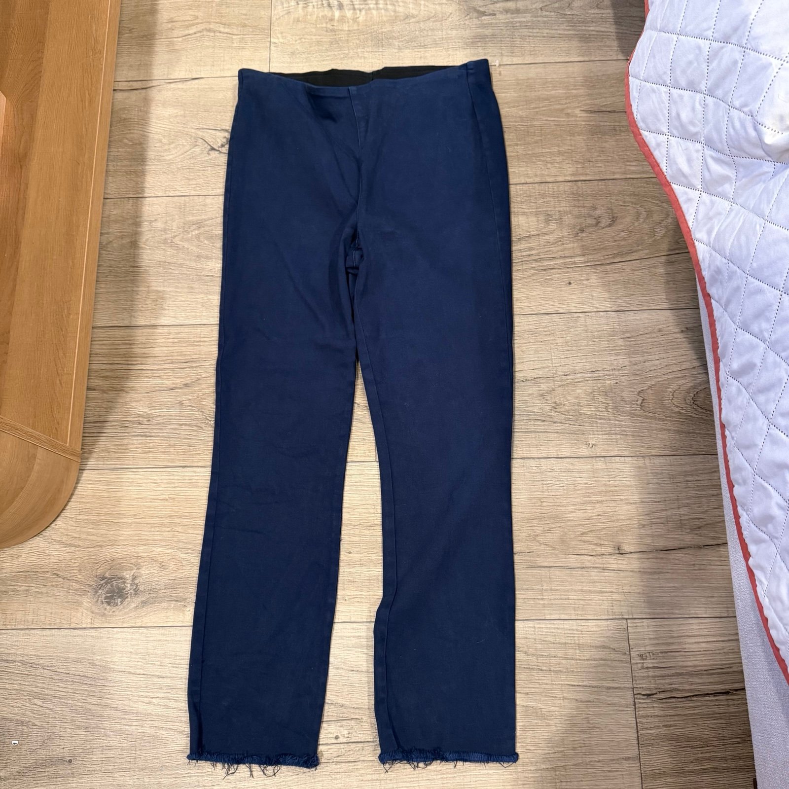 Frank and Eileen Women’s 30 Navy Blue Pants Raw Hem