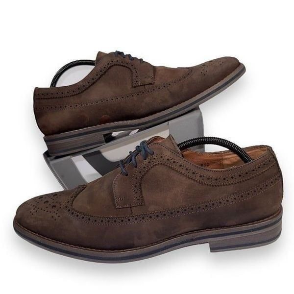 J.D. Fisk Classic Leather Wingtip Casual Oxfords Brown Men's 12M