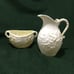 Belleek Ivy Yellow Luster Creamer & Open Sugar Bowl 3rd Black Mark 1926-46 FLAW