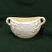 Belleek Ivy Yellow Luster Creamer & Open Sugar Bowl 3rd Black Mark 1926-46 FLAW