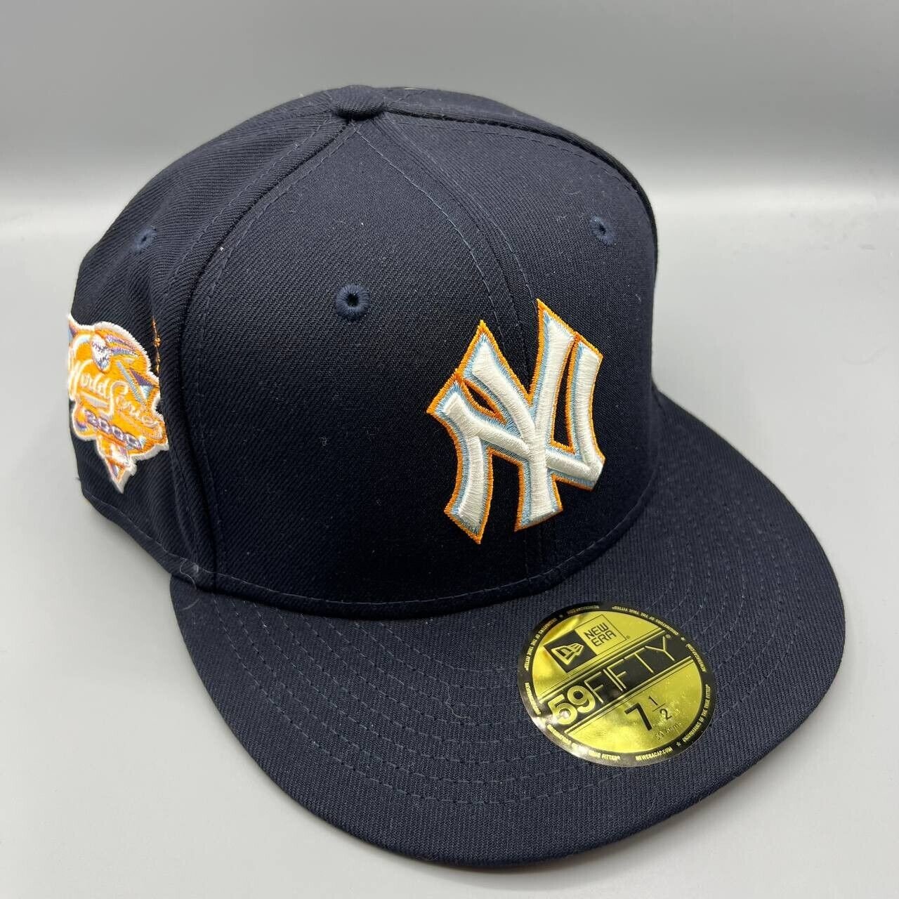 New York Yankees Hat Men 7 1/2 Navy Floral 59Fifty New Era Fitted Cap New