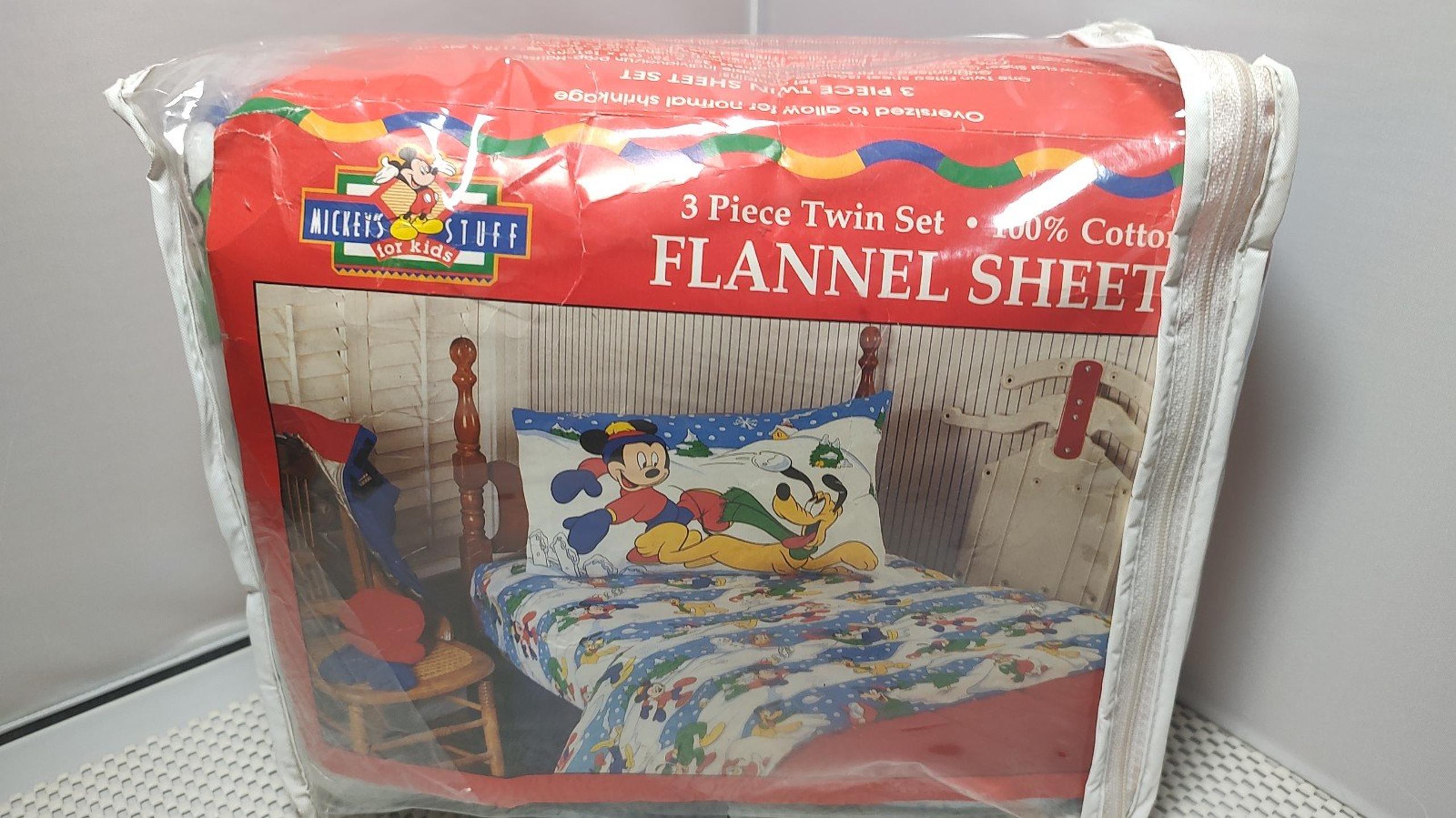 Mickey Mouse 3 Piece Twin Set Flannel Sheets Mickey's Stuff For Kids