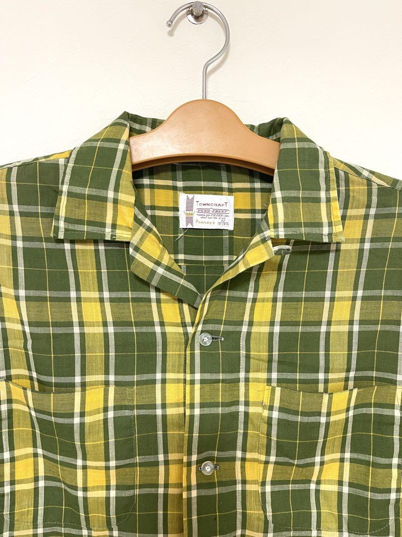 TOWN CRAFT long sleeve shirt/XL/-/BLU/check/60s-70s/plus tag