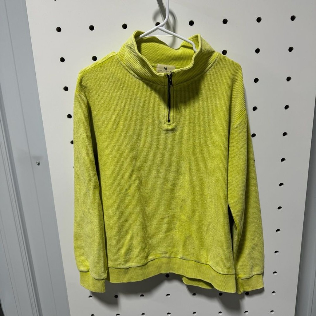 NWT Urban Daizy 1/4 Zip Ribbed Pullover Lime Size S