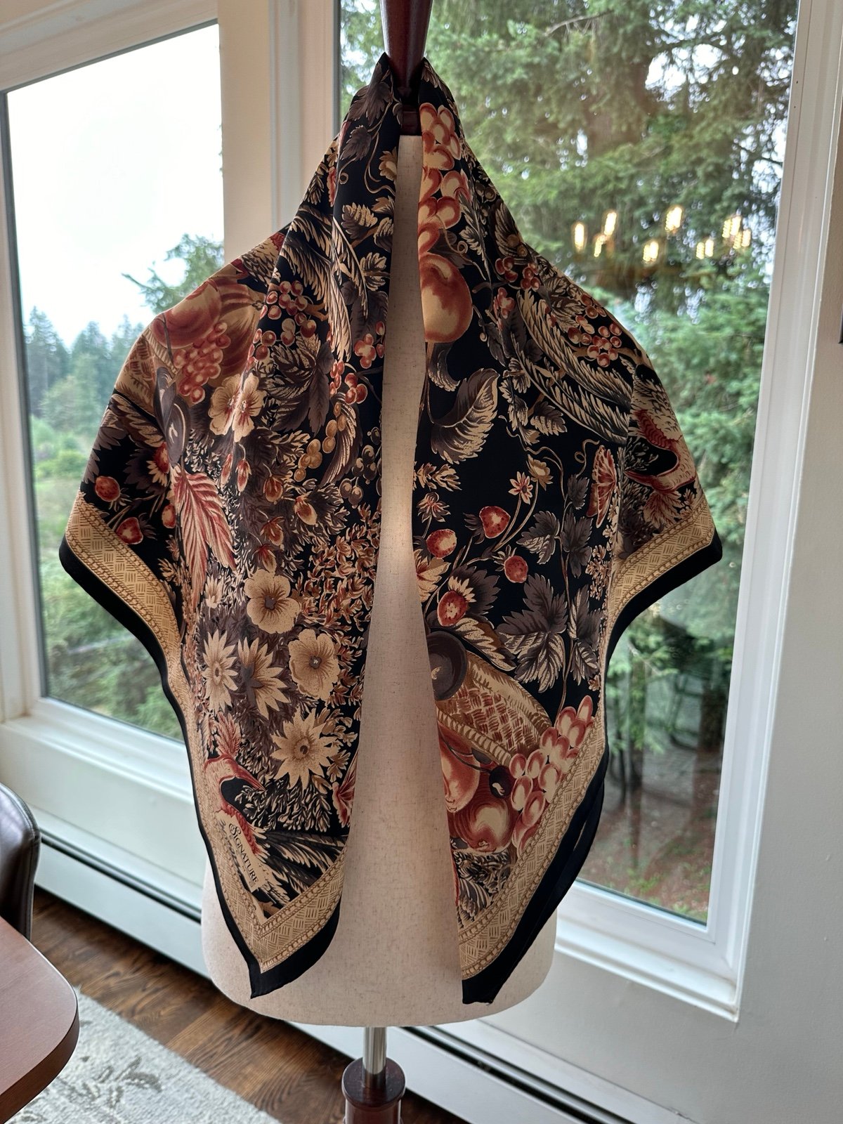 Large Echo signature silk scarf