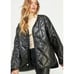 Miss Love quilted liner blanket jacket L Snap Front academia grunge goth fall