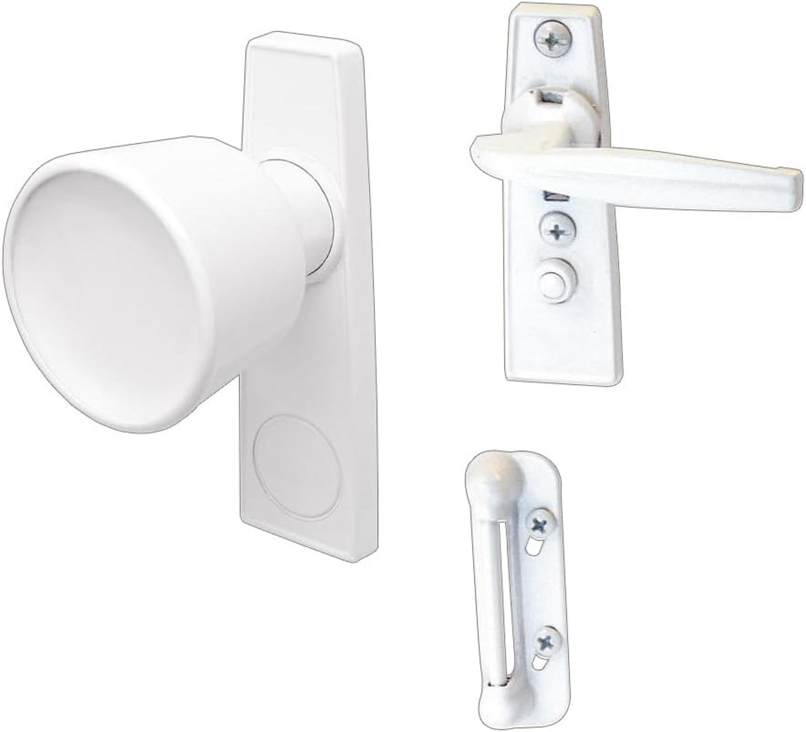 Prime-Line K 5121 Tulip Knob Latch, 1-3/4 In. Mounting Holes, White(Single Pack)