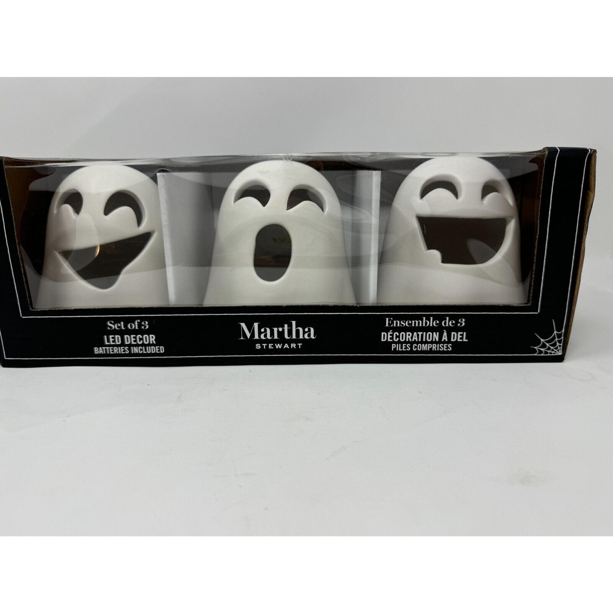 Martha Stewart Set of 3 LED Decor Halloween Ghosts - NEW